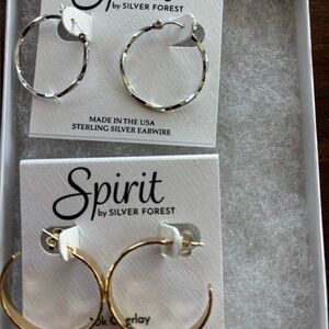 Silver Forest Gold and Silver Hoop Earrings